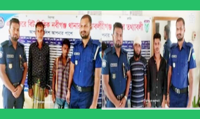 নবীগঞ্জে পুলিশের অভিযানে বিভিন্ন মামলায় গ্রেফতার ৪