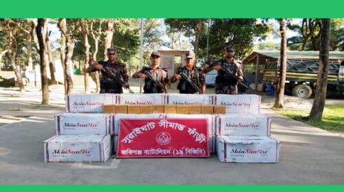 সীমান্তের বিভিন্ন স্থানে অভিযান মাদকসহ অর্ধকোটি টাকার পণ্য জব্দ