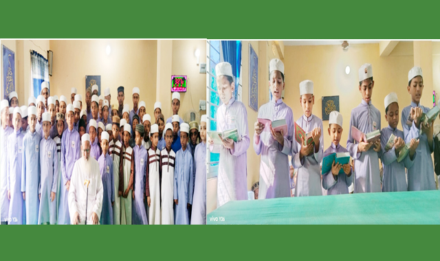 সাওতুল মাদীনা তাহফিজুল কোরআন মাদরাসায় নাজেরা শেষে হিফজের সবক প্রদান