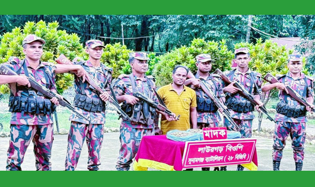 পর্যটন স্পট শিমুল বাগানে গাঁজার চালানসহ এক মাদক কারবারিকে আটক