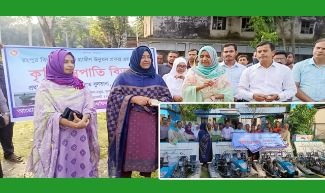 ফুলবাড়ীতে কৃষকের মাঝে রাইস ট্রান্সপ্লান্টার বিতরণ