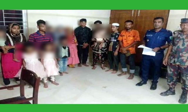 সীমান্ত দিয়ে নারী ও শিশুসহ ৩ বাংলাদেশি ও ১৩ রোহিঙ্গা নাগরিককে পুশইন