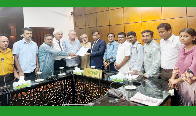 সিলেটের প্রাণ-প্রকৃতি বিনাশী কার্যক্রম বন্ধের দাবিতে স্মারকলিপি পেশ