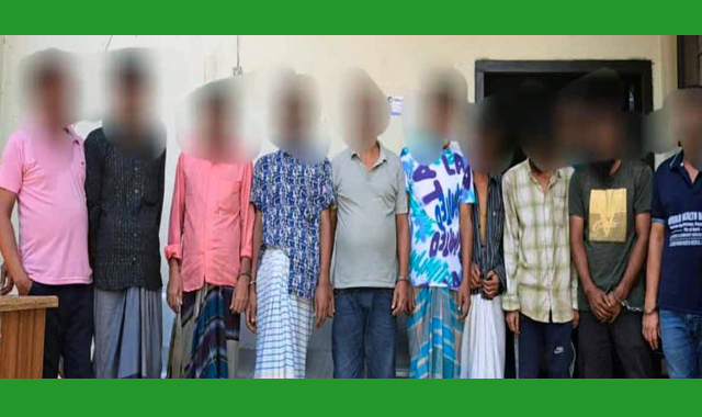 মহানগরীর ‘নানীর বাড়ি’ নামক স্থান থেকে ১০ জন জুয়াড়িকে গ্রেফতার