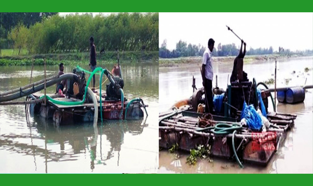 উপজেলা প্রশাসন ও বালুখেকোদের মধ্যে উত্তেজনা চরমে
