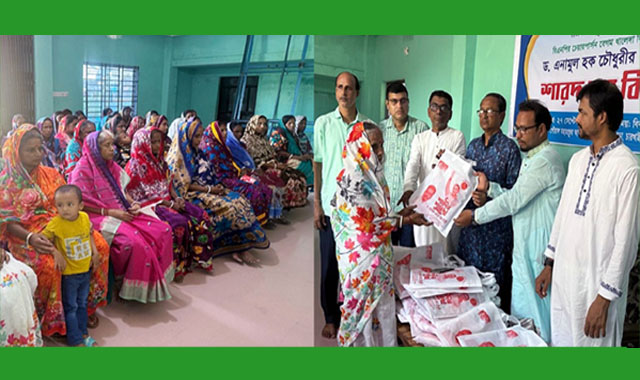বিয়ানীবাজারে বিভিন্ন মন্দিরে ড. এনামুল হক চৌধুরীর পক্ষ থেকে শারদ বস্ত্র বিতরণ