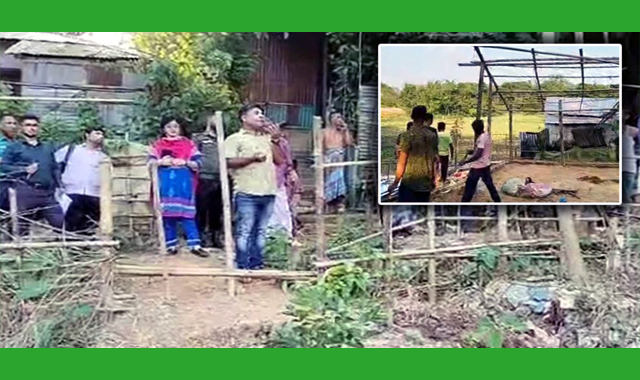 চা-বাগানের সবুজ টিলার বুক চিরে যখন বে-আইনিভাবে জমি দখল ভেঙে দেওয়া হয়