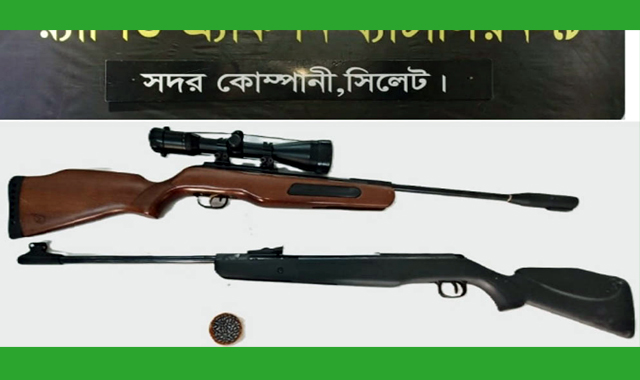 গোলাপগঞ্জ থেকে গুলিসহ দুটি বিদেশী অস্ত্র উদ্ধার