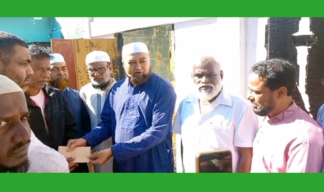 দক্ষিণ সুরমায় অগ্নিকাণ্ডে ক্ষতিগ্রস্থ সনাতন ধর্মাবলম্বী পরিবারের পাশে জামায়াত