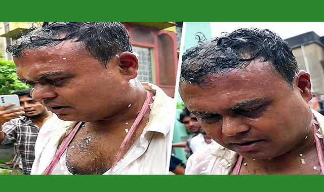 যৌন হয়রানি ও অশালীন আচরণের অভিযোগে জুতার মালা