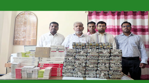 ৫ হাজার ৭৩০ শলাকা অবৈধ বিদেশি সিগারেট জব্দ