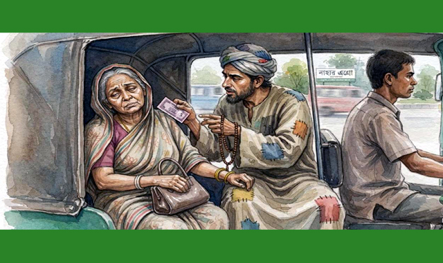 দরবেশ সেজে অটোরিকশায় উঠে এক বৃদ্ধাকে অচেতন করে