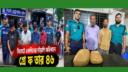 মহানগরীতে অপরাধ নিয়ন্ত্রণে বিশেষ অভিযান ৪৬ জনকে গ্রেপ্তার